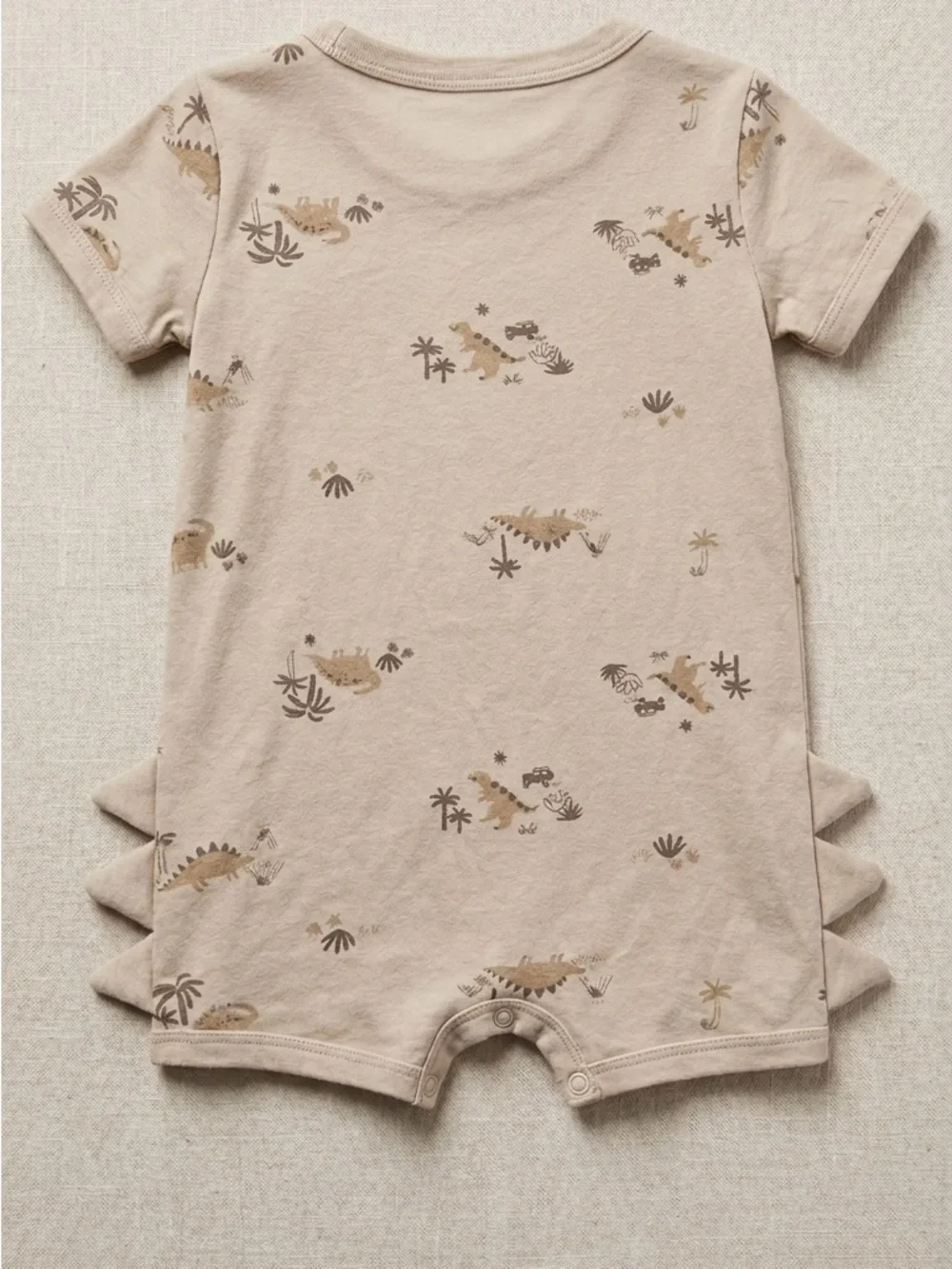 Carter's Tan Dinosaur Short-Sleeve Romper